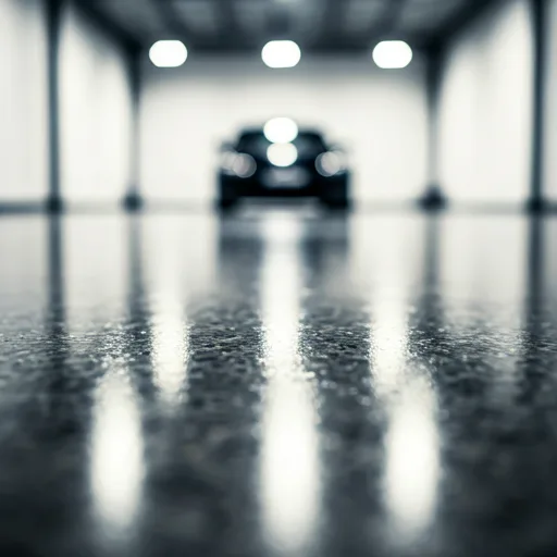 A glossy showroom floor maintained through professional floor care.